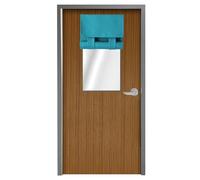 WdFour Classroom Door Window Cover,Blackout Shades for Classroom Windows and Doors，Privacy,Room Darkening Design Blocks Views, Classroom Window Cover Lockdown. 12W x 30L Inches, 1 Panel, Teal Blue.
