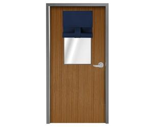 WdFour Classroom Door Window Cover,Blackout Shades for Classroom Windows and Doors，Privacy,Room Darkening Design Blocks Views, Classroom Window Cover Lockdown. (10W x 30L Inches, 1 Panel, Navy Blue).