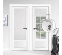WDFour Cordless Blackout Door Curtains, Triple Layers 100% Light Blocking & UV Protect, Noiseless Adjustable Roller Shade, No Drill Window Blinds for Office (24" Wx70 L,Greyish White,Pack of 1)