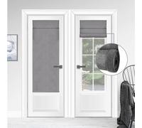 WDFour Cordless Blackout Door Curtains, Triple Layers 100% Light Blocking & UV Protect, Noiseless Adjustable Roller Shade, No Drill Window Blinds for Office, Ward, Home (20Wx70L,Dark Gray,1 Piece)