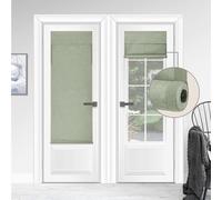 WDFour Cordless Blackout Door Curtains, Triple Layers 100% Light Blocking & UV Protect, Noiseless Adjustable Roller Shade, No Drill Window Blinds for Office, Ward, Home(20Wx70L,Sage Green,1 Piece)