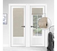 WDFour Cordless Blackout Door Curtains, Triple Layers 100% Light Blocking & UV Protect, Noiseless Adjustable Roller Shade, No Drill Window Blinds for Office, Ward, Home (24"Wx70"L,Hemp gray,Pack of 1)