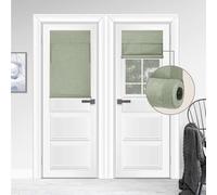WDFour Cordless Blackout Door Curtains, Triple Layers 100% Light Blocking & UV Protect, Noiseless Adjustable Roller Shade, No Drill Window Blinds for Office, Ward, Home(18Wx42L,Sage Green,1 Piece)