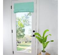 WdFour Door Curtain with Window, Blackout Solid Colour Blind with Tie for Side Entry Door, 63.5 x 177.8 cm (W x L), Turquoise