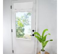 WdFour Door Curtains for Door Window, French Door Curtains for Privacy, Easy Installed Tricia Door Panels,Front Door Sidelight Curtain Tie up Shade, 25W x 40L Inch Greyish White, 1 Panel