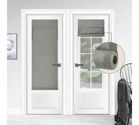 WDFour No Drill 100% Blackout French Door Roller Shade,1 Pack.