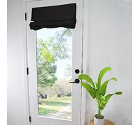 WdFour Privacy Blackout French Door Curtain. | 25×70” Black single panel curtain, easy install washable fabric for front door, sidelights, entryway and living room.