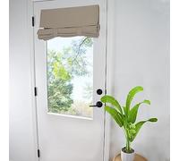 WdFour Privacy Blackout Tie Up Door Curtain. | 25×40” Mocha single panel curtain, easy install washable fabric for front door, sidelights, entryway and living room.