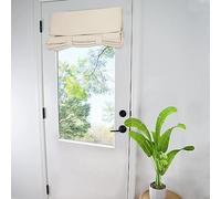 WdFour Room Darkening Solid Color Door Window Curtains | 4 Side Curtains for Glass Door | Front Door Sidelight Window Covering Tie-Up Shade (Oatmeal 25W x 40L Inches 1 Panel)