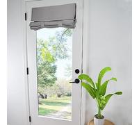 WdFour Side Door Curtains for Door Window, Room Darkening Solid Color Door Window Covering for Glass Door, Front Door Sidelight Curtain Tie up Shade (34W x 80L Inches, Light Gray,1 Panel).