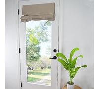 WdFour Side Door Curtains for Door Window, Blackout Room Darkening Solid Color Door Window Covering for Glass Door, Front Door Sidelight Curtain Tie up Shade(34W x 70L Inches, Mocha,1 Panel)