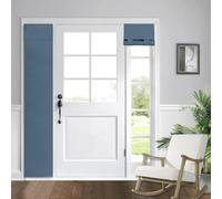 WdFour Side Door Curtains for Door Window, Blackout Room Darkening Solid Color Door Window Covering for Glass Door, Front Door Sidelight Curtain Tie up Shade 12W x 70L Inches, 1 Panel, Stone blue.