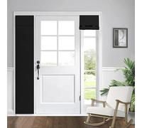 WdFour Side Door Curtains for Door Window, Room Darkening Solid Color Door Window Covering for Glass Door, Front Door Sidelight Curtain blackTie up Shade 12W x 70L Inch Black 1 Panel
