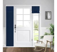 WdFour Side Door Curtains for Door Window, Room Darkening Solid Color Door Window Covering for Glass Door, Front Door Sidelight Curtain Tie up Shade 12W x 80L Inches, 1 Panel, Navy Blue.