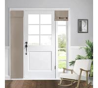 WdFour Side Door Curtains for Window, Room Darkening Solid Color Covering for Glass Front Door, Sidelight Curtain Tie up Shade 12W x 80L Inches, 1 Panel, Mocha
