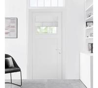 WdFour Small French Door Curtains with Silky Feel Thermal Insulated Noise Reducing Blackout Curtains for Glass Door of Office/Classroom. (24W x 18L, 1 Panel, Greyish White)