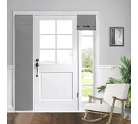 WdFour Solid Color Room Darkening Door Curtains - 12W x 70L Inches Blackout Window Covering for Side Door/Glass Door/Sidelight, 1 Panel Tie-Up Shade,1 Panel, Light Gray.