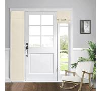 WdFour Solid Color Room Darkening Side Door Curtain - 12W x 80L Inches Oatmeal Window Covering for Glass Doors, 1 Panel with Tie-Up Shade, Light Filtering Sidelight Curtains for Entryway & Patio.