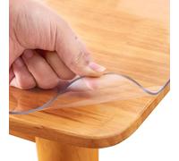 WDFYM 1.5mm Clear Table Cover Protector, Clear Desk Mat, Clear Table Protector,Table Cover, Vinyl Table Protector, Clear Desk Pad, Desk Mats on Top of Desks,8"/10"/12"/14"/15"/16"(15"x15"(38 * 38cm))