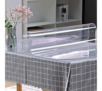 WDFYM Clear Table Cover Protector, Clear Desk Mat,1.5mm Thick Plastic Table Cover, Vinyl Table Protector, Clear Desk Pad, Desk Mats on Top of Desks,8"/10"/12"/14"/15"/16"(15"x15"(38 * 38cm))