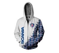 WDGYZZXJ Men Baggy Hoodie for Scania 3D Tracksuit Zippered Sweatshirts Spring Autumn Jacket Long Sleeve Hoody Printed Cardigan Training Coat Hooded Outwear Tops-A||XXL