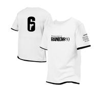 WDGYZZXJ Men Comfort T-shirts for Rainbow Six Siege Crewneck Short Sleeve Tee Print Polo Shirts Stitching Half Sleeve Fitness Tee Top Clothes Soft Athletic Shirts-White||S