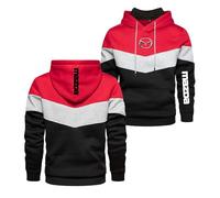 WDGYZZXJ Men Hoodie Jackets for Mazda Color-blocking Sweatshirts Print Outwear Tops Long Sleeve Hoody Jumpers Coat Spring Autumn Tracksuit with Pocket-Red||M