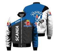 WDGYZZXJ Men Varsity 3D Bomber Jacket for S.ca.n.i.a Stand Collar Outwear Thermal-Lined Windbreakers Waterproof Flight Suit Zipper Print Cargo Clothing Comfort Coat-E||x_l
