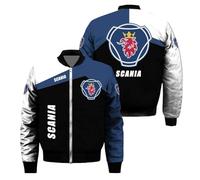WDGYZZXJ Men Varsity 3D Bomber Jacket for S.ca.n.i.a Stand Collar Outwear Thermal-Lined Windbreakers Waterproof Flight Suit Zipper Print Cargo Clothing Comfort Coat-B||4x_l
