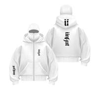 WDGYZZXJ Mens Long Sleeve Balaclava Hoodies for U.n.k.u.t Stitching Outwear Full Zip Sweatshirt Windproof Jackets Double Hood Coats Hooded Activewear Graphic-BaiS||M