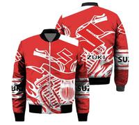 WDGYZZXJ Mens Waterproof 3D Bomber Jacket for SU.ZU.K.I Zippered Cargo Clothing Stand Collar Coat Full-Lined Air Force Windbreakers Printing Outwear Flight Suit-A||xx_l