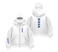WDGYZZXJ Mens Zip Up Balaclava Hoodie for N.A.S.A Printed Coat Long Sleeve Street Wear Windproof Outwear Tops Double Hood Sweatshirts Contrast Color Hoody-BaiS||m