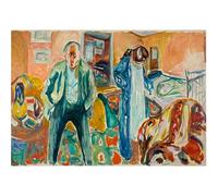WDHBI HEKA Edvard Munch Poster 《Between the Clock and the Bed》Wall Art Prints Abstract Canvas Painting For Living Room Decor Picture 90x60cmx1 No Frame