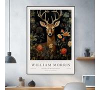 WDHBI HEKA William Morris Wall Art William Morris Canvas Painting Deer among flowers Prints Modern Style Posters For Home Decoration Picture 35x50cmx1 Unframed