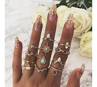 Wdhybwcx 30 Styles Trendy Boho Midi Knuckle Ring Set For Women Crystal Geometric Finger Rings Fashion Bohemian Jewelry-26