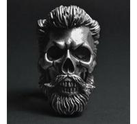 Wdhybwcx Gothic Punk Satanic Devil Skull Ring Vintage Steampunk Men's Stainless Steel Ring Hiphop Motorcycle Rock Biker Jewelry-13,Style F