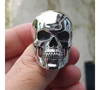 Wdhybwcx Gothic Punk Satanic Devil Skull Ring Vintage Steampunk Men's Stainless Steel Ring Hiphop Motorcycle Rock Biker Jewelry-14,Style M
