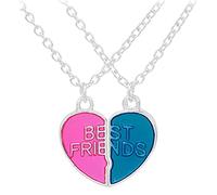 WDIYIEETN Fashion Jewelry Best Friend Necklaces Engraved Best Friends Broken Heart Friendship Pendants (2 Piece Set) for Girl and Boy