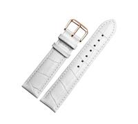 Wdjadp 10/12/14/15/16/18mm Genuine Leather Straps, Replacement Straps, Suitable for formal and Casual Occasions.,White Rose Gold Pin,12mm