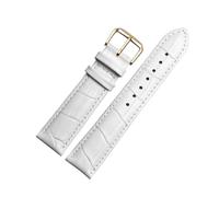Wdjadp 10/12/14/15/16/18mm Genuine Leather Straps, Replacement Straps, Suitable for formal and Casual Occasions.,White Gold Pin,22mm