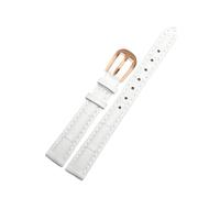 Wdjadp 10/12/14/16/18mm Slim Genuine Leather Strap, Suitable for Small-Sized Watch Faces. Suitable for Both Business and Casual Occasions.,White Rose Gold,18mm