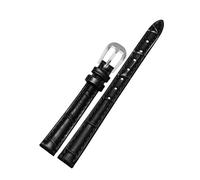 Wdjadp 10/12/14/16/18mm Slim Leather Strap With A Narrow Design, Suitable for Both Business and Casual Occasions.,Black Steel Buckle,12mm