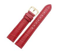 Wdjadp 12/14/16/18/20/22mm Alligator Embossed Genuine Leather Strap, Fish Scale Pattern, Suitable for Both formal and Casual Occasions,Red,18mm