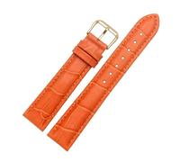 Wdjadp 12/14/16/18/20/22mm Alligator Embossed Genuine Leather Strap, Fish Scale Pattern, Suitable for Both formal and Casual Occasions,Orange,21mm