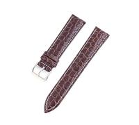Wdjadp 12-24mm Genuine Leather Straps, Universal Replacement Accessories, Suitable for formal and Casual Wear,Brown And White Line,18mm