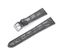 Wdjadp 16/18/19/20/21/22mm Genuine Leather Strap, Bamboo Grain, Suitable for Both Business and Casual Occasions.,Gray,19mm