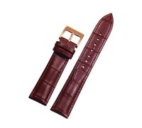 Wdjadp 16/18/20/22mm Genuine Leather Strap, Simple Design, Suitable for Both formal and Casual Occasions.,Brown Rose Gold,16mm