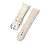 Wdjadp 18/19/20/21/22/24mm Vintage Suede Strap, Soft To The Touch, Suitable for Both Business and Casual Occasions,Beige-steel color buckle,22mm