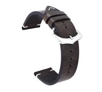 Wdjadp 18/19/20/21/22/24mm Vintage Waxed Leather Strap, Distressed Effect, Suitable for Both formal and Casual Wear.,Green,24mm