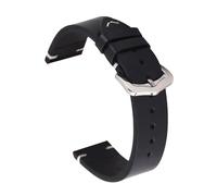 Wdjadp 18/19/20/21/22/24mm Vintage Waxed Leather Strap, Distressed Effect, Suitable for Both formal and Casual Wear.,Black,22mm